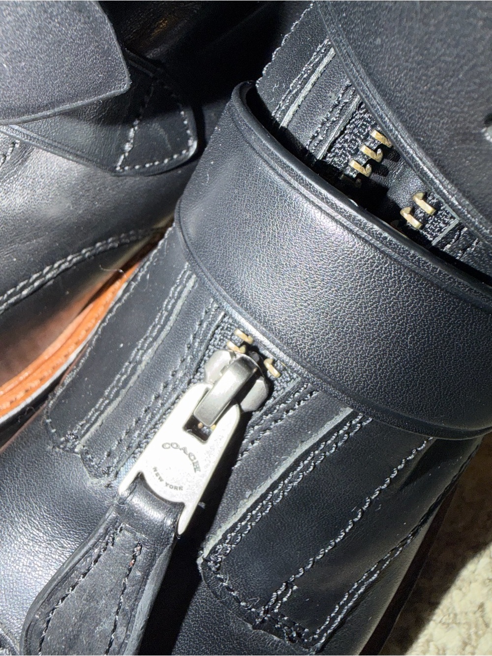 Coach collection Black Shearling-Lined Women's Moto Boots coach size 11 - Picture 3 of 11